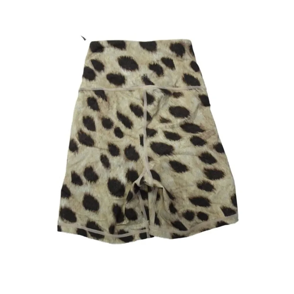 We Wore What Womens Leopard Print Pull On Biker Shorts Brown Size XS